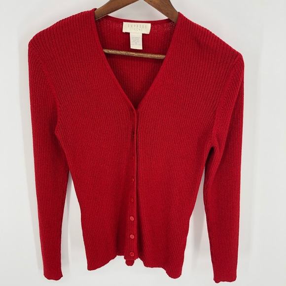 Express Sweaters Express Tricot Red Cardigan Sweater Poshmark